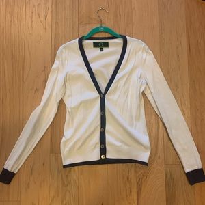 3 / $20 - C. Wonder White/Navy V Neck Cardigan